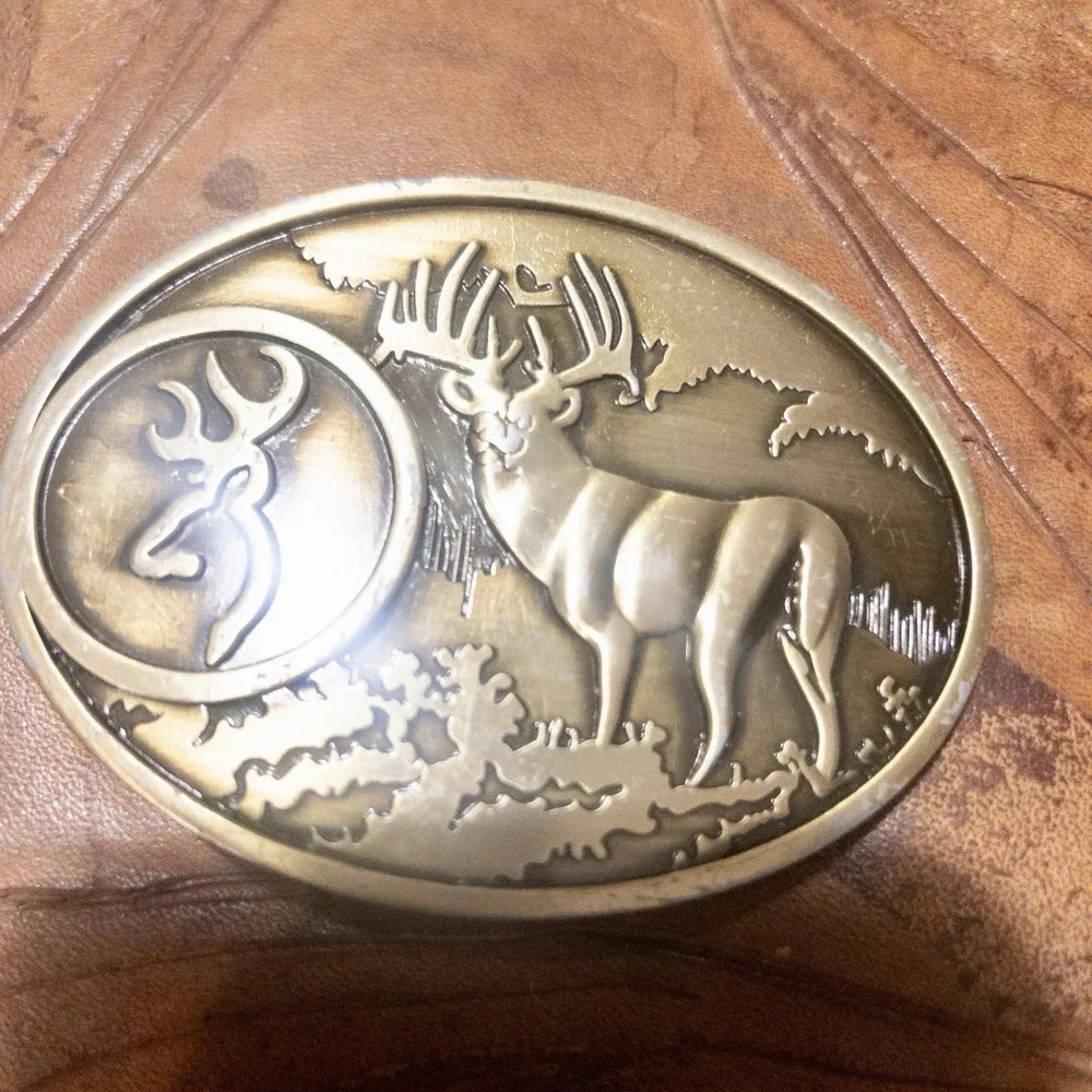 Western Outdoors Gold Deer Belt Buckle